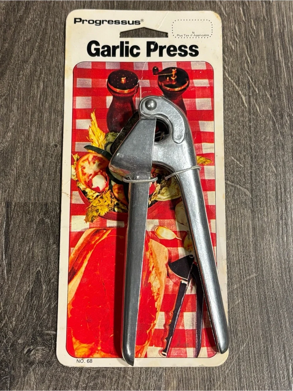 Vintage Progressus Garlic Press Silver Stainless Steel Crusher NEW NEVER USED